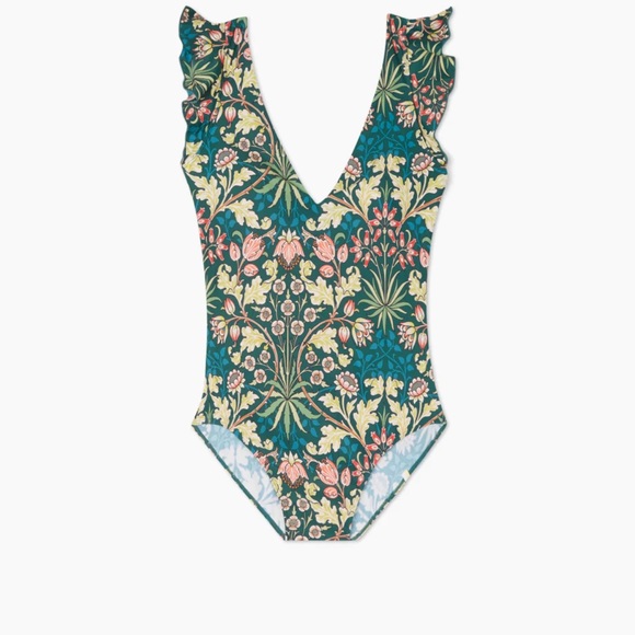 Summersalt The Ruffle Backflip Onepiece Swimsuit in Hyacinth in Sunburst & Teal - Picture 3 of 9